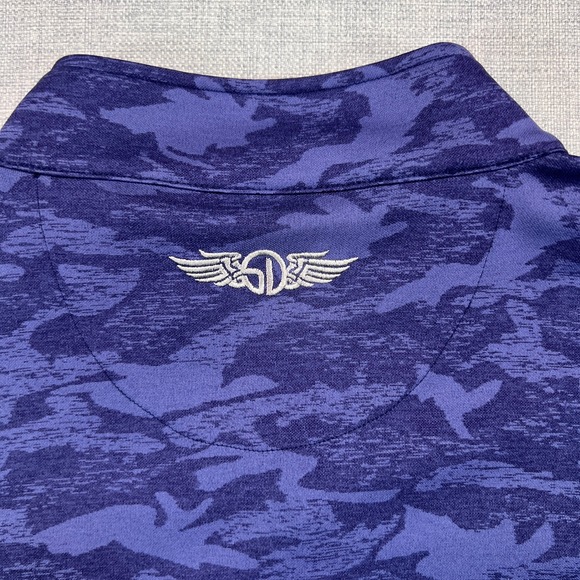 Straight Down Golf Blue Camo 1/4 Quarter Zip Pullover Men XXL Crystal Mountain - Picture 6 of 11